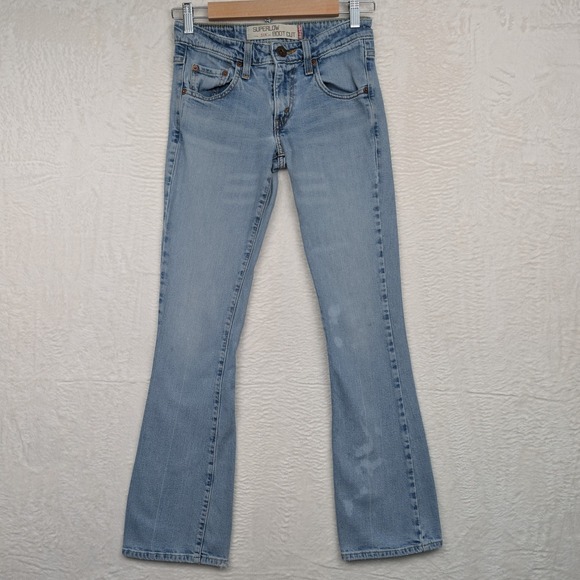 Levi's Denim - VTG Levi's 518 Jeans Women's 28x30 Light Blue Superlow Boot Cut Streetwear Y2K